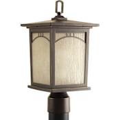 Progress Lighting Residence Post Light with 1 Light - 16" Tall Antique Bronze