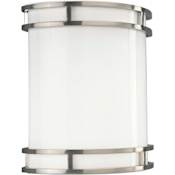 Progress Lighting LED Wall Sconce with White Acrylic Diffuser - ADA Compliant - 10" Wide Brushed Nickel