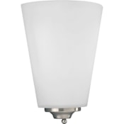 Progress Lighting 8" Wide LED Wall Sconce with Etched Opal Glass Shade Brushed Nickel