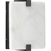 Progress Lighting 9" Tall LED Wall Sconce with Alabaster Stone Shade Black