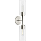Progress Lighting Cofield 2 Light 5" Tall Wall Sconce with Shades Brushed Nickel
