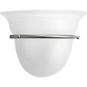 Progress Lighting Torino 1 Light Wall Sconce with Etched Glass Shade - 7" Tall Brushed Nickel