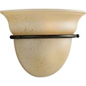 Progress Lighting Torino 1 Light Wall Sconce with Etched Glass Shade - 7" Tall Forged Bronze