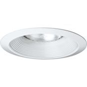 Progress Lighting 6" Recessed Long Neck Baffle Trim for PAR30L, BR30, or A19 Lamps White