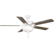 Progress Lighting AirPro E-Star 52" 5 Blade LED Indoor Ceiling Fan White / Frosted