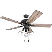 Prominence Home Lincoln Woods 52" 5 Blade Indoor Ceiling Fan with Light Kit Included Aged Bronze