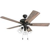 Prominence Home Inland Seas 52" 5 Blade Indoor Ceiling Fan with Light Kit Included Aged Bronze