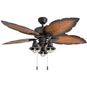 Prominence Home Ocean Crest 52" 5 Blade Indoor Ceiling Fan with Light Kit Included Tropical Bronze