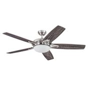 Prominence Home Clancy 52" 5 Blade Indoor LED Ceiling Fan with Remote Control Brushed Nickel