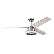 Prominence Home Orbis 52" 3 Blade Indoor LED Ceiling Fan with Remote Control Gun Metal