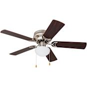 Prominence Home Alvina 42" 5 Blade LED Hugger Indoor Ceiling Fan with Light Kit Included Brushed Nickel