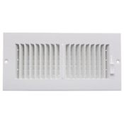 PROSELECT 8" x 4" Duct Connection - Steel Two-Way Sidewall/Ceiling Register - 1/2" Spaced Fins N/A