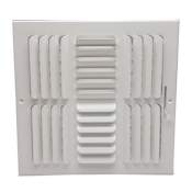 PROSELECT 10" x 10" Wall / Ceiling Register with Mounting Holes White