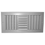 PROSELECT 14" x 14" Duct Connection - Aluminum Three-Way Sidewall/Ceiling Register - Adjustable Curved Blades N/A
