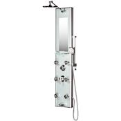 Pulse Multi-Function Shower Panel with Rain Shower Head and 6 Body Sprays Silver