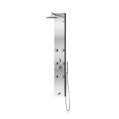 Pulse Monterey 1.8 GPM Pressure Balanced Shower Panel with Shower Head, Hand Shower, Bodysprays, Shower Arm, Hose, and Valve Trim Brushed Stainless Steel