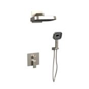 Pulse Milan Pressure Balanced Shower System with Shower Head, Hand Shower, Slide Bar, and Hose Brushed Nickel