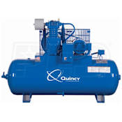 Quincy Compressor 10 HP 120 Gal 175 Max PSI QP MAX Two-Stage Stationary Electric (230 Volt 3 Phase) Reciprocating Air Compressor with Horizontal Tank N/A