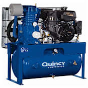 Quincy Compressor 14 HP 30 Gal 175 Max PSI QP Two-Stage Truck Mount Gas Reciprocating Air Compressor with Horizontal Tank N/A
