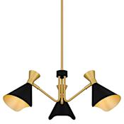 Quoizel Arden 3 Light 26" Wide Chandelier with Adjustable Shades Matte Black