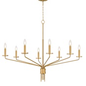Quoizel Alexander 8 Light 40" Wide Taper Candle Style Chandelier Brushed Gold