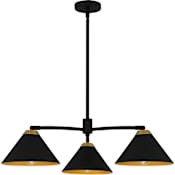 Quoizel Alscott 3 Light 32" Wide Chandelier with Adjustable Shades Matte Black