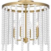 Quoizel Apelle 4 Light 15" Wide Semi-Flush Ceiling Fixture Aged Brass
