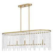 Quoizel Apelle 5 Light 41" Wide Beaded Candle Style Chandelier Aged Brass