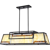 Quoizel Atwater 4 Light 39" Wide Billiard Chandelier Matte Black