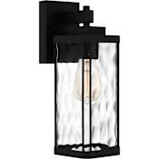 Quoizel Balchier 14" Tall Wall Sconce with Hammered Glass Shade Matte Black