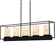 Quoizel Bentley 5 Light 42" Wide Pillar Candle Linear Chandelier Matte Black