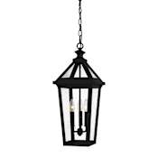 Quoizel Boulevard 3 Light 10" Wide Outdoor Taper Candle Mini Pendant Matte Black