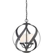 Quoizel Blacksmith 3 Light 16" Wide Pillar Candle Pendant with Glass Shades Old Black