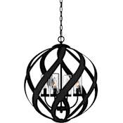 Quoizel Blacksmith 4 Light 20" Wide Multi Light Pendant Earth Black