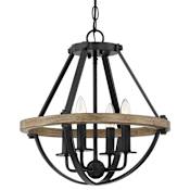 Quoizel Bartlett 4 Light 16" Wide Taper Candle Pendant / Semi-Flush Ceiling Fixture Earth Black