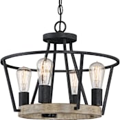 Quoizel Brockton 4 Light 18" Wide Semi-Flush Ceiling Fixture Grey Ash