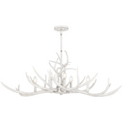 Quoizel Brosh 6 Light 42" Wide Antler Candle Style Chandelier Antique White