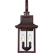 Quoizel Chancellor 2 Light 19" High Outdoor Wall Sconce with Clear Glass Shade Copper Bronze