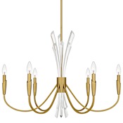 Quoizel Cecily 6 Light 32" Wide Crystal Candle Style Chandelier Brushed Gold