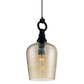 Quoizel Kendrick 1 Light Urn Pendant with Glass Shade Western Bronze