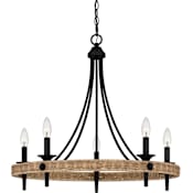 Quoizel Catania 5 Light 26" Wide Taper Candle Style Chandelier Matte Black