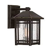 Quoizel Cedar Point Single Light 9-3/4" High Outdoor Wall Sconce with Clear Seedy Glass Shade Palladian Bronze