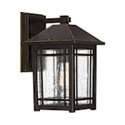 Quoizel Cedar Point Single Light 13" High Outdoor Wall Sconce with Clear Seedy Glass Shade Palladian Bronze