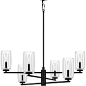 Quoizel Cunningham 6 Light 27" Wide Chandelier Matte Black