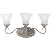 Quoizel Duchess 3 Light 23" Wide Reversible Bathroom Vanity Light with Marble Glass Antique Nickel
