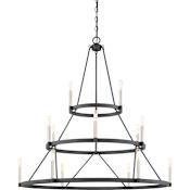 Quoizel Doran 15 Light 40-1/4" Wide Ring Chandelier Mottled Black