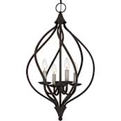 Quoizel 4 Light 16" Wide Taper Candle Multi Light Pendant Old Bronze