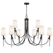 Quoizel Eloura 9 Light 48" Wide Chandelier Iron Gate