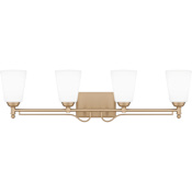 Quoizel Esther 4 Light 32" Wide Vanity Light Bronze Gold