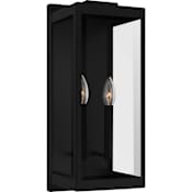 Quoizel Eastover 2 Light 19" Tall Outdoor Wall Sconce with Clear Glass Shade Earth Black